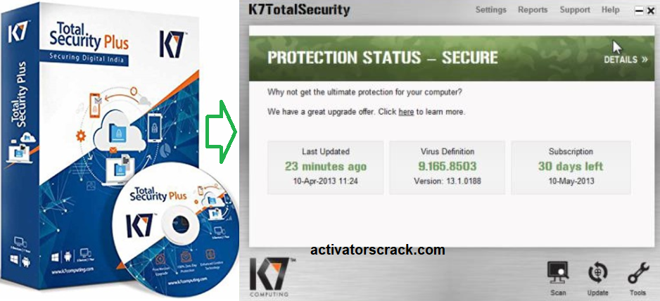 k7 total security setup